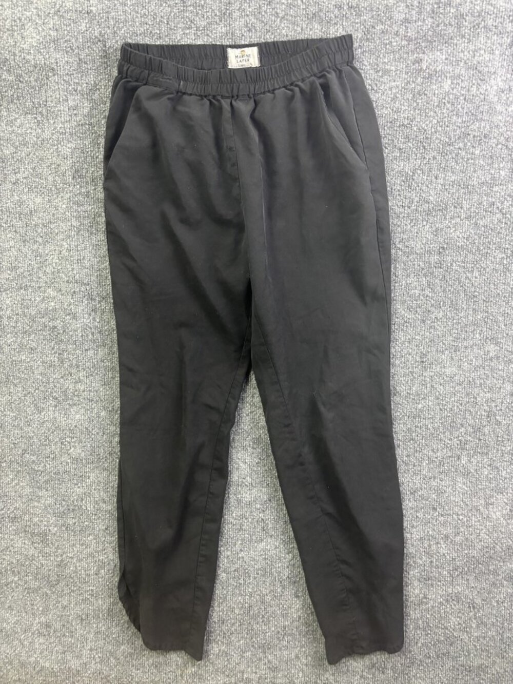 Marine Layer Pants Womens Small Black Jogger Relaxed Fit Elastic‎ Waist Casual